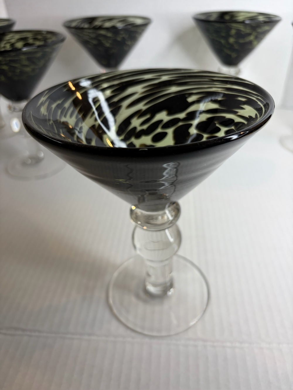 Pier 1 martini glasses  2 Hand Blown